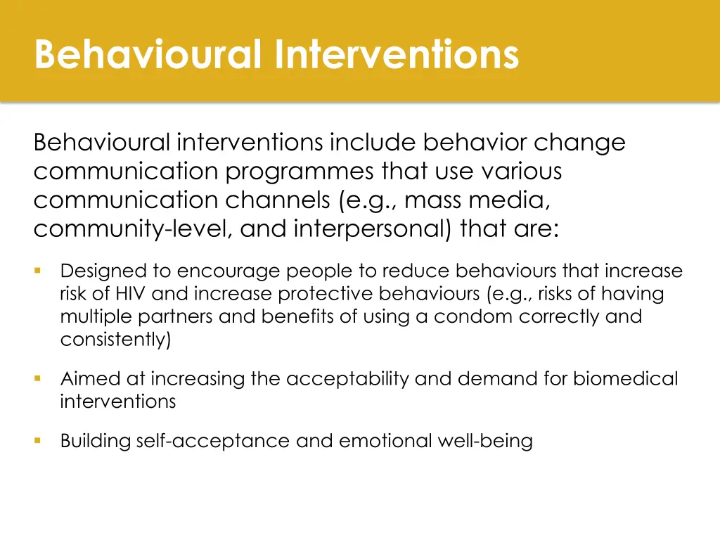 behavioural interventions