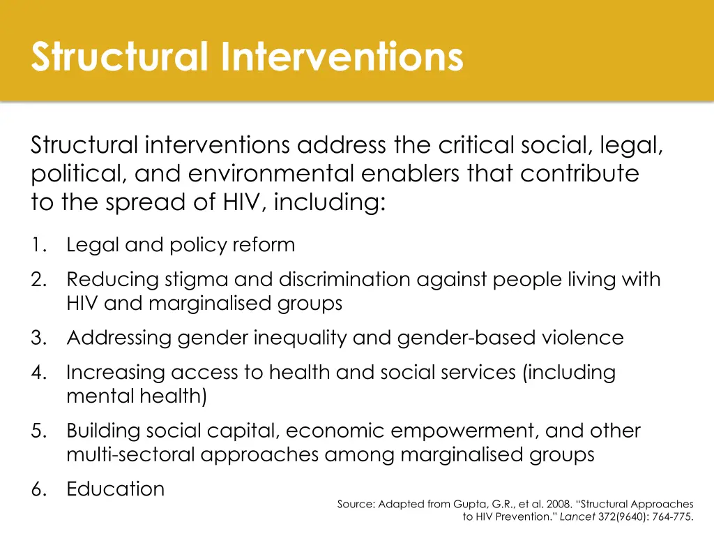 structural interventions