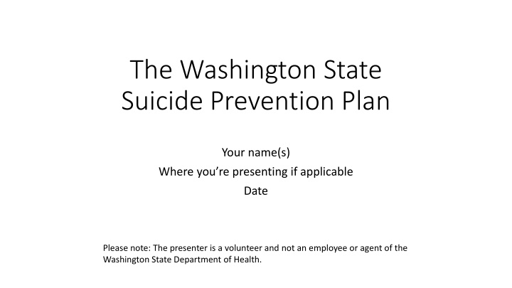 the washington state suicide prevention plan