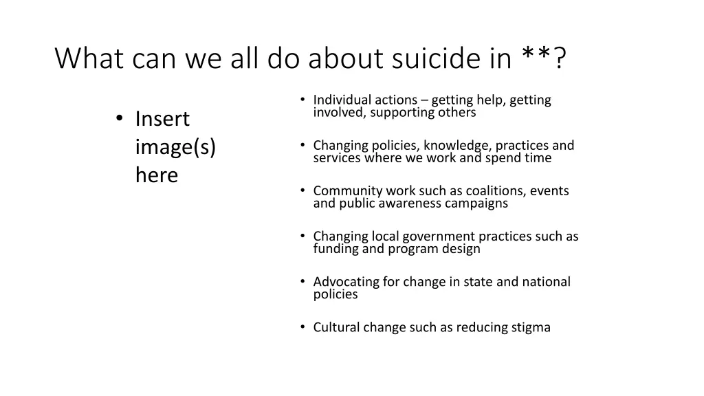 what can we all do about suicide in