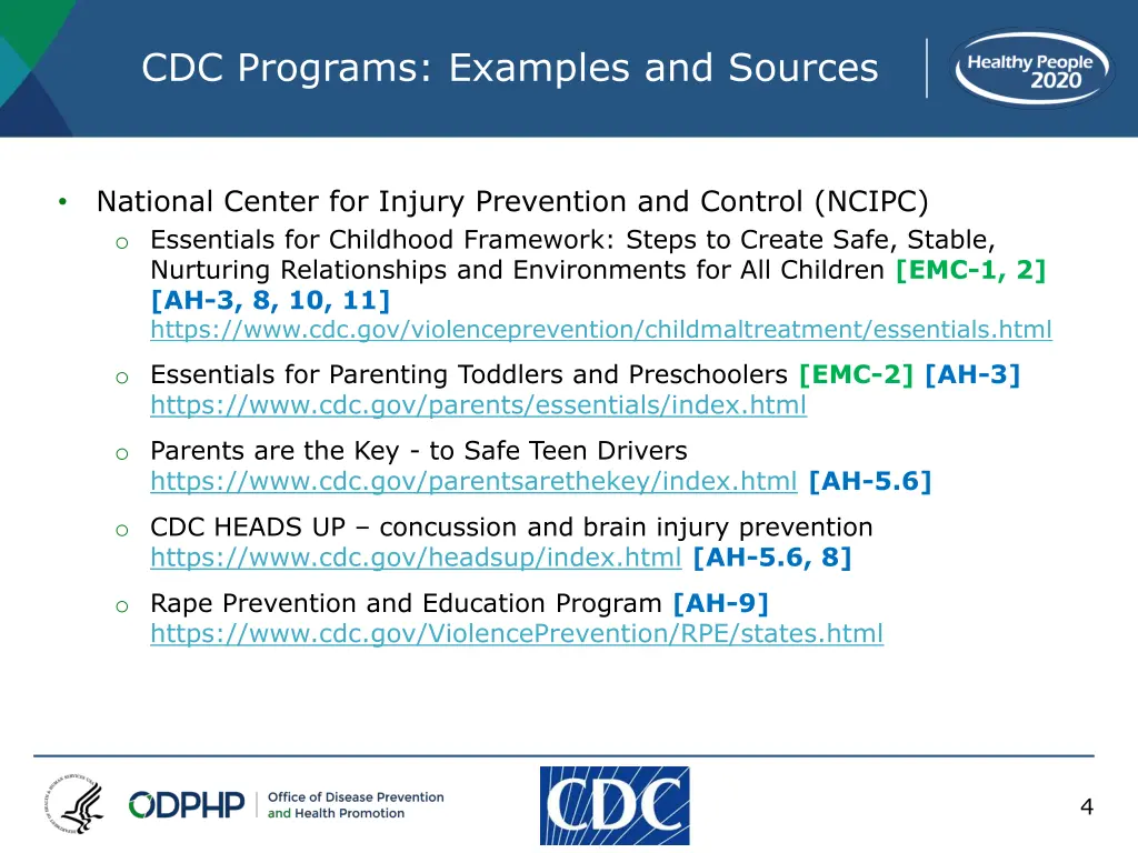 cdc programs examples and sources 2