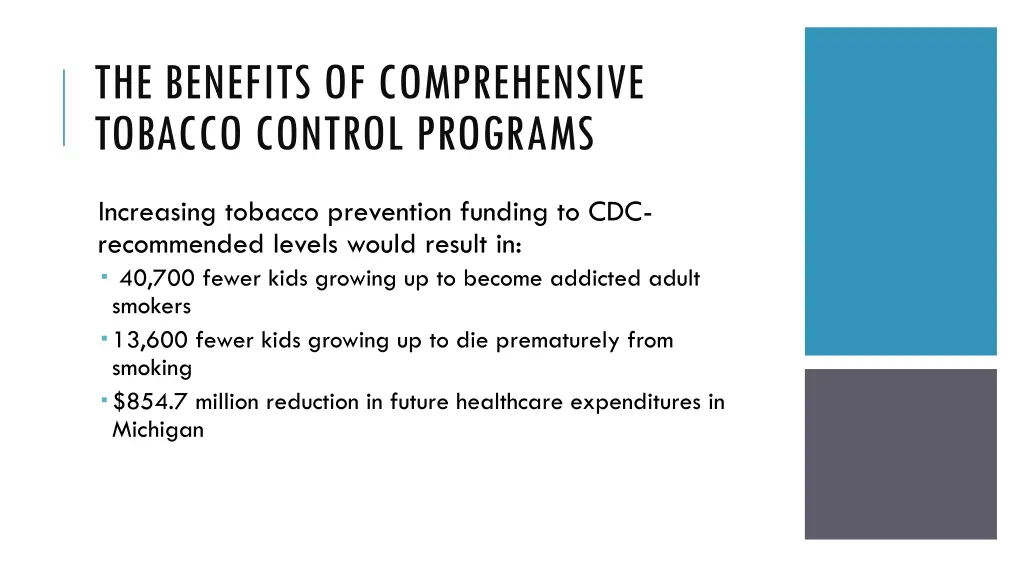 the benefits of comprehensive tobacco control