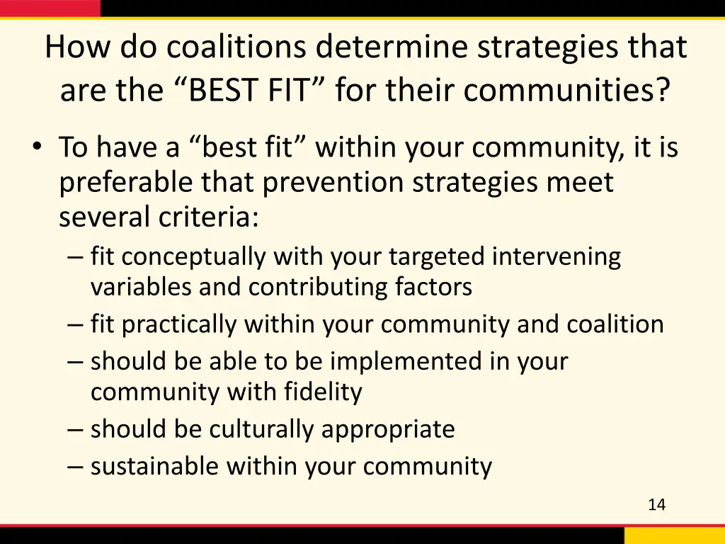 how do coalitions determine strategies that 1