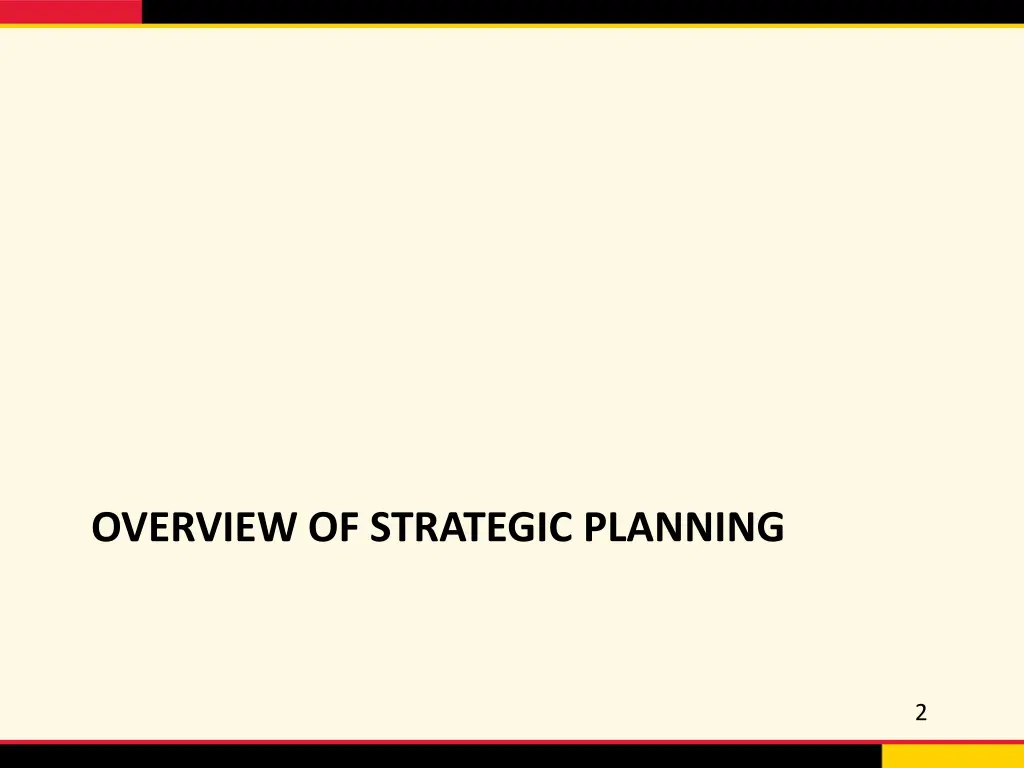 overview of strategic planning