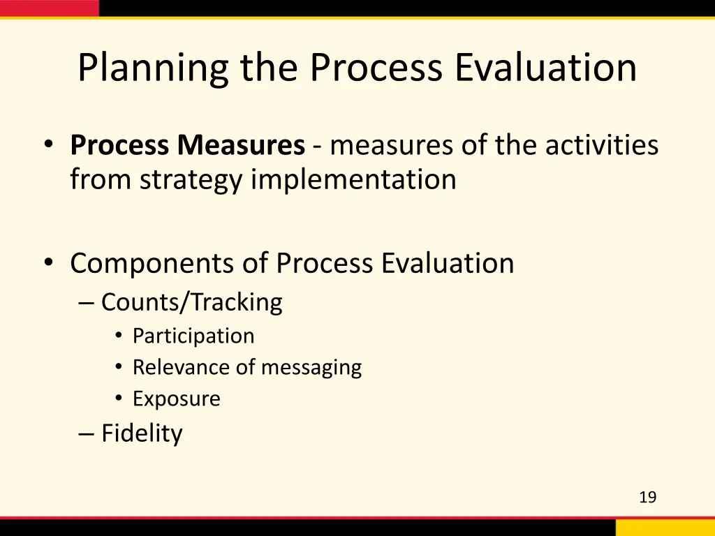 planning the process evaluation