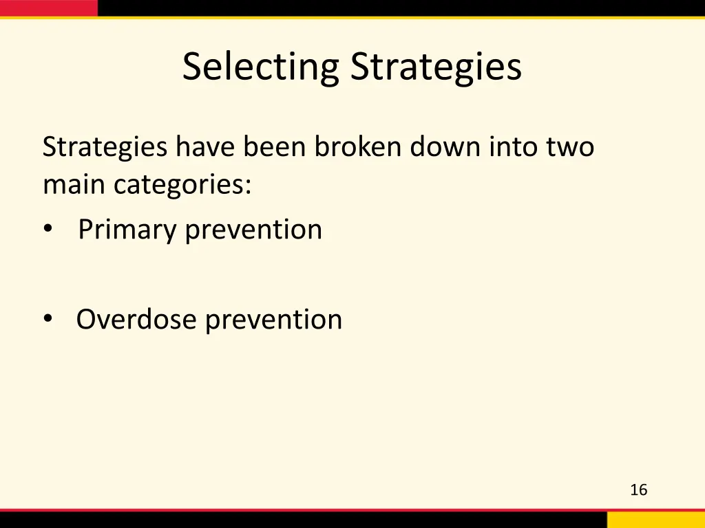 selecting strategies 1