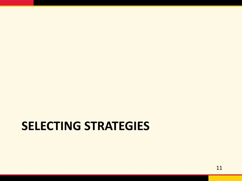 selecting strategies