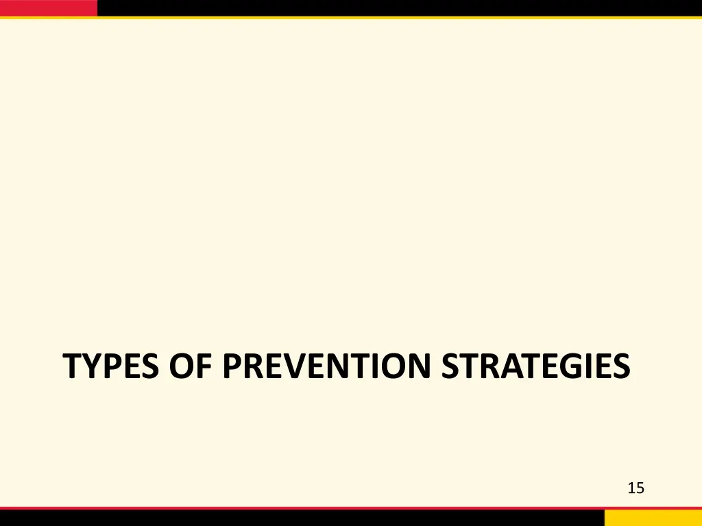 types of prevention strategies