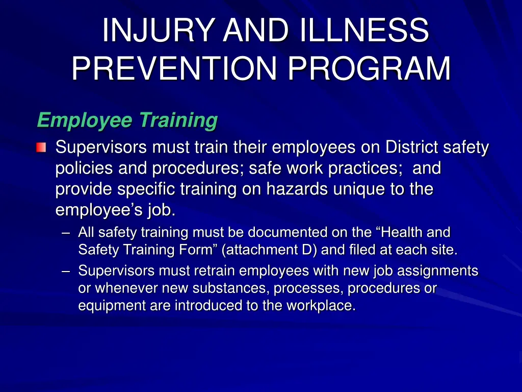 injury and illness prevention program 7