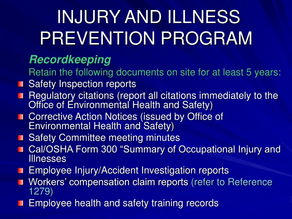 injury and illness prevention program 8