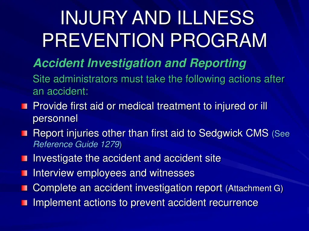 injury and illness prevention program accident