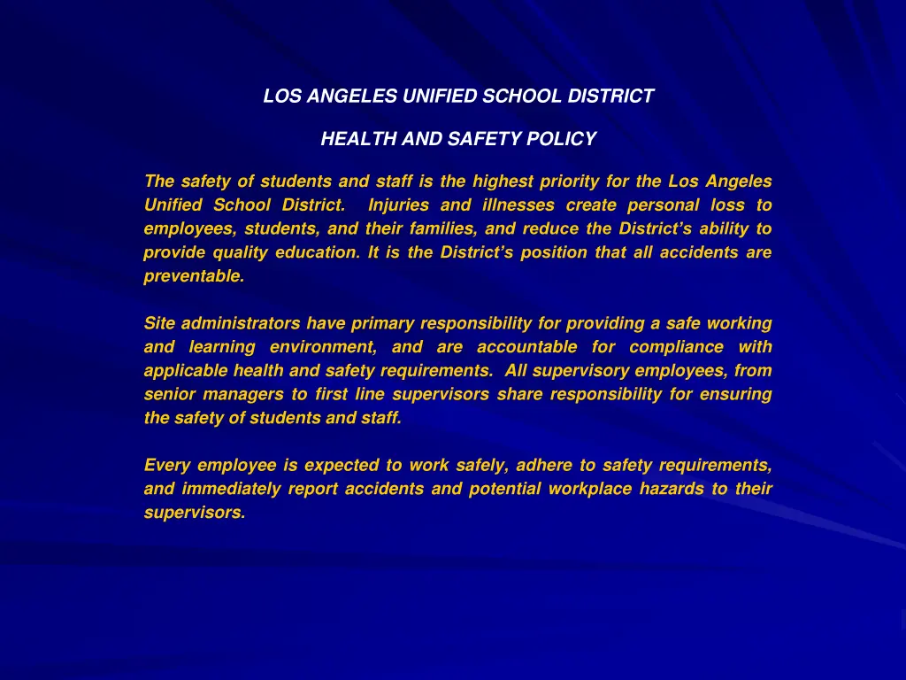 los angeles unified school district health