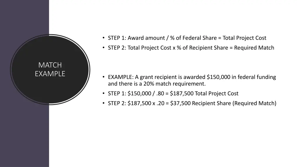 step 1 award amount of federal share total