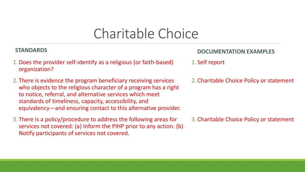 charitable choice