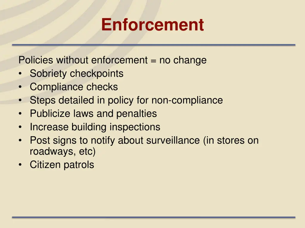 enforcement