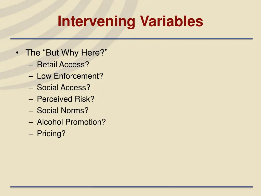 intervening variables