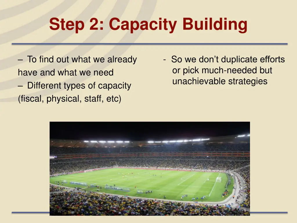 step 2 capacity building