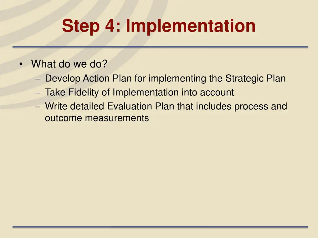 step 4 implementation