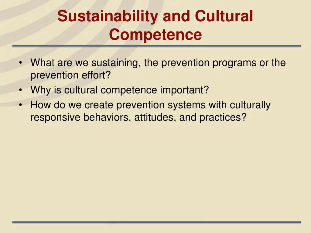 sustainability and cultural competence