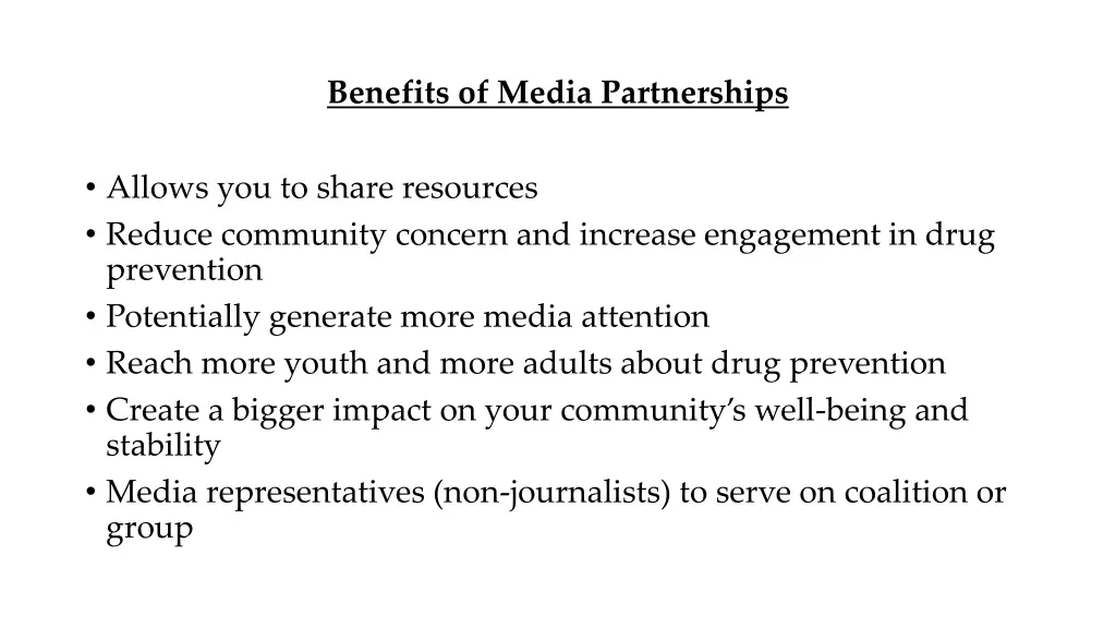 benefits of media partnerships