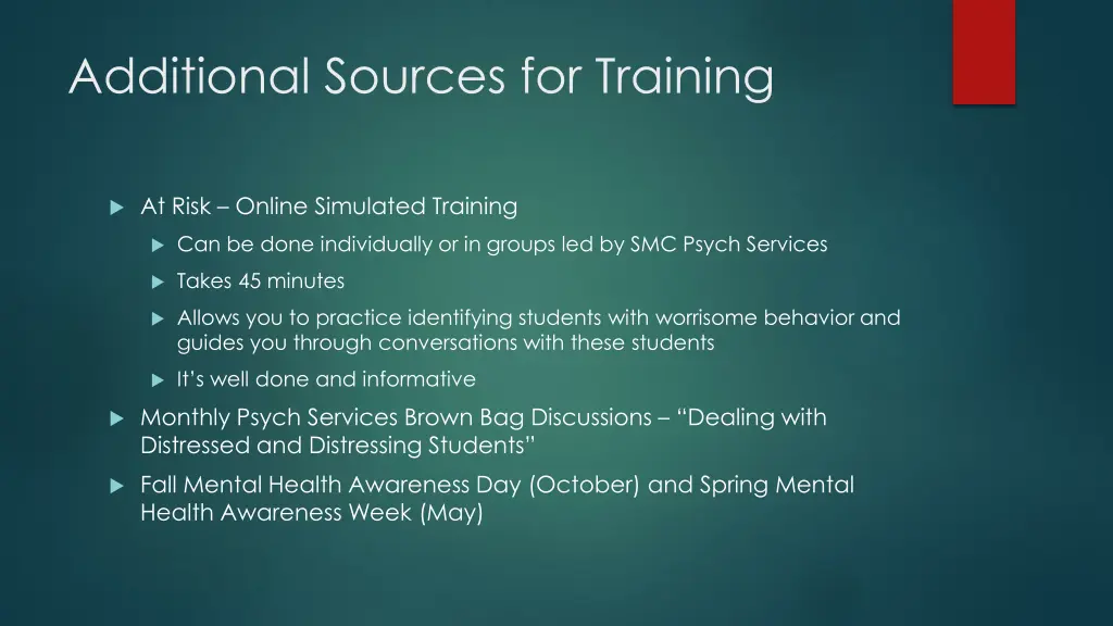 additional sources for training