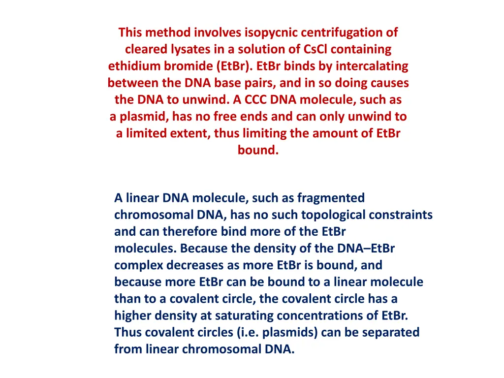 this method involves isopycnic centrifugation