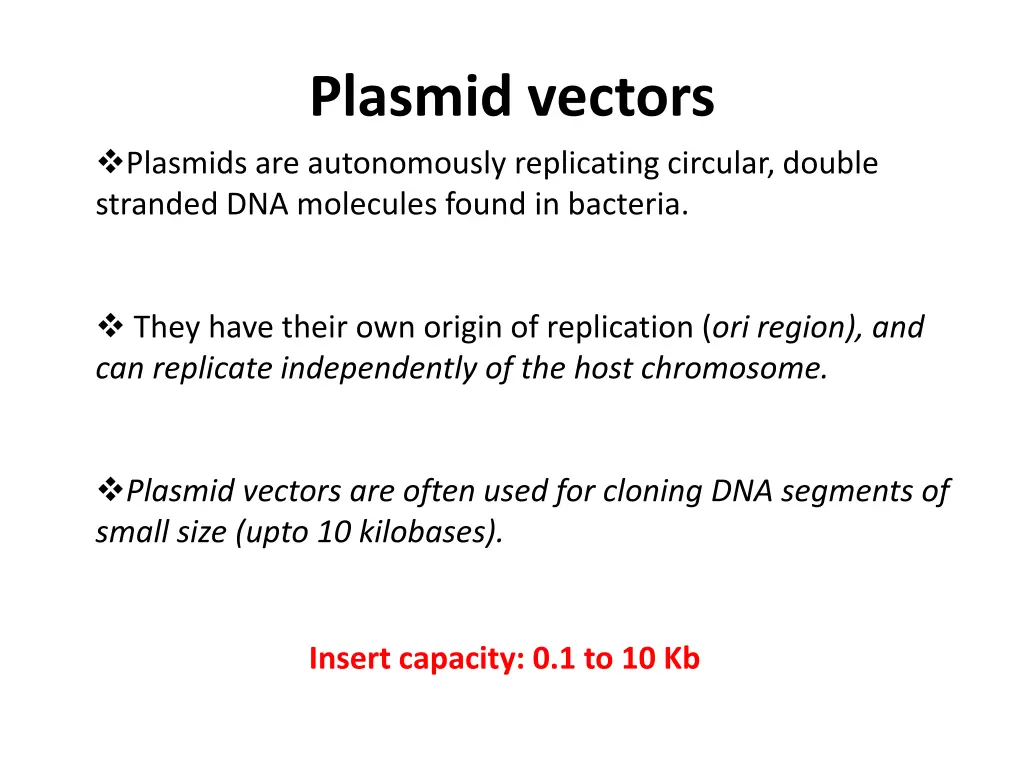 plasmid vectors