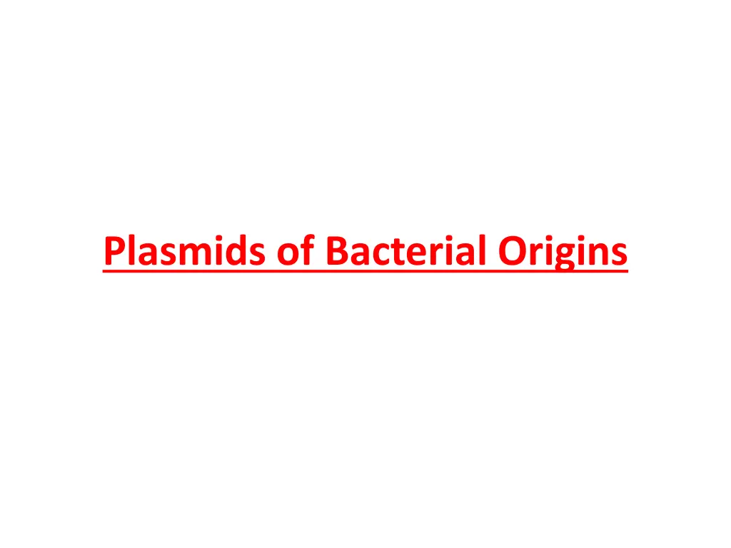 plasmids of bacterial origins