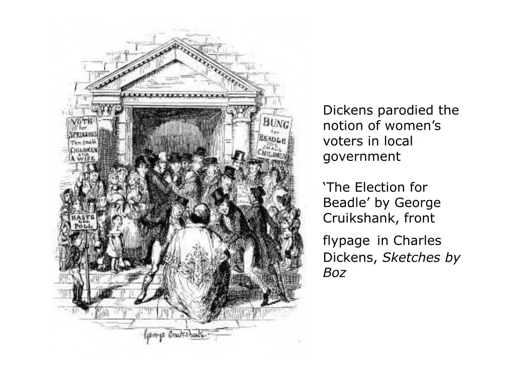 dickens parodied the notion of women s voters