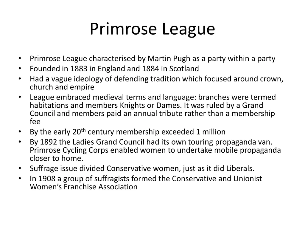 primrose league