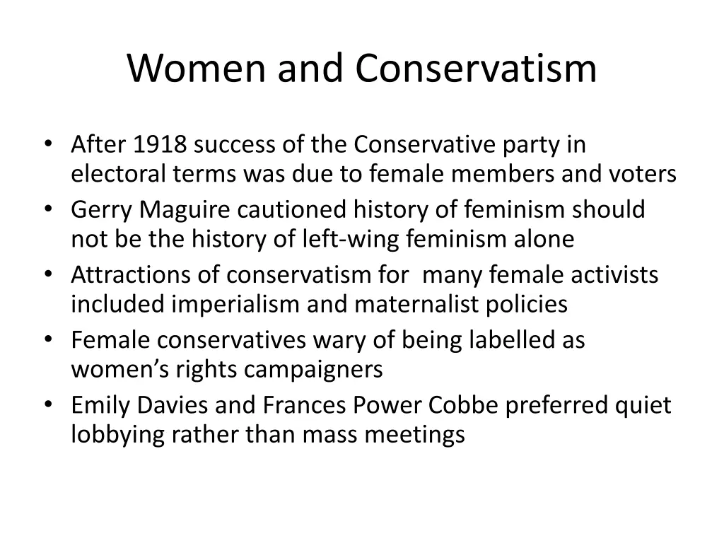 women and conservatism