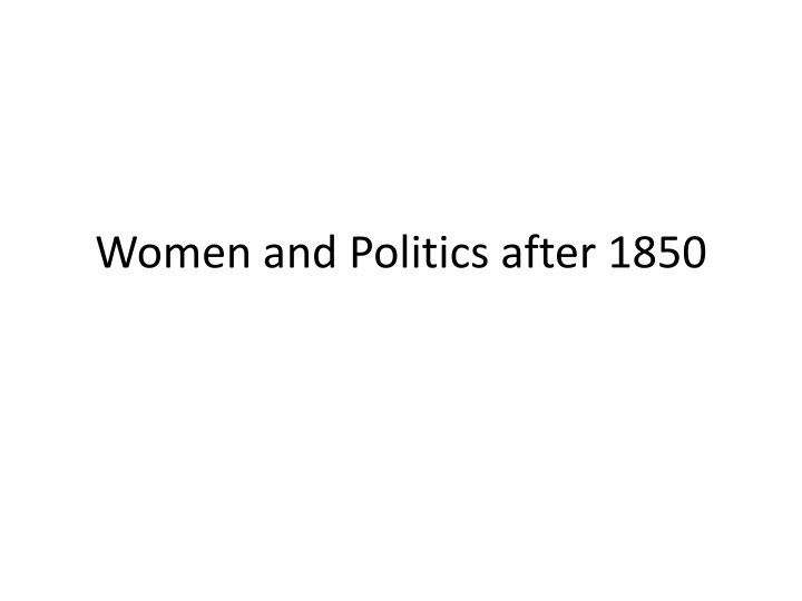 women and politics after 1850