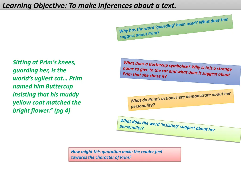 learning objective to make inferences about a text 1