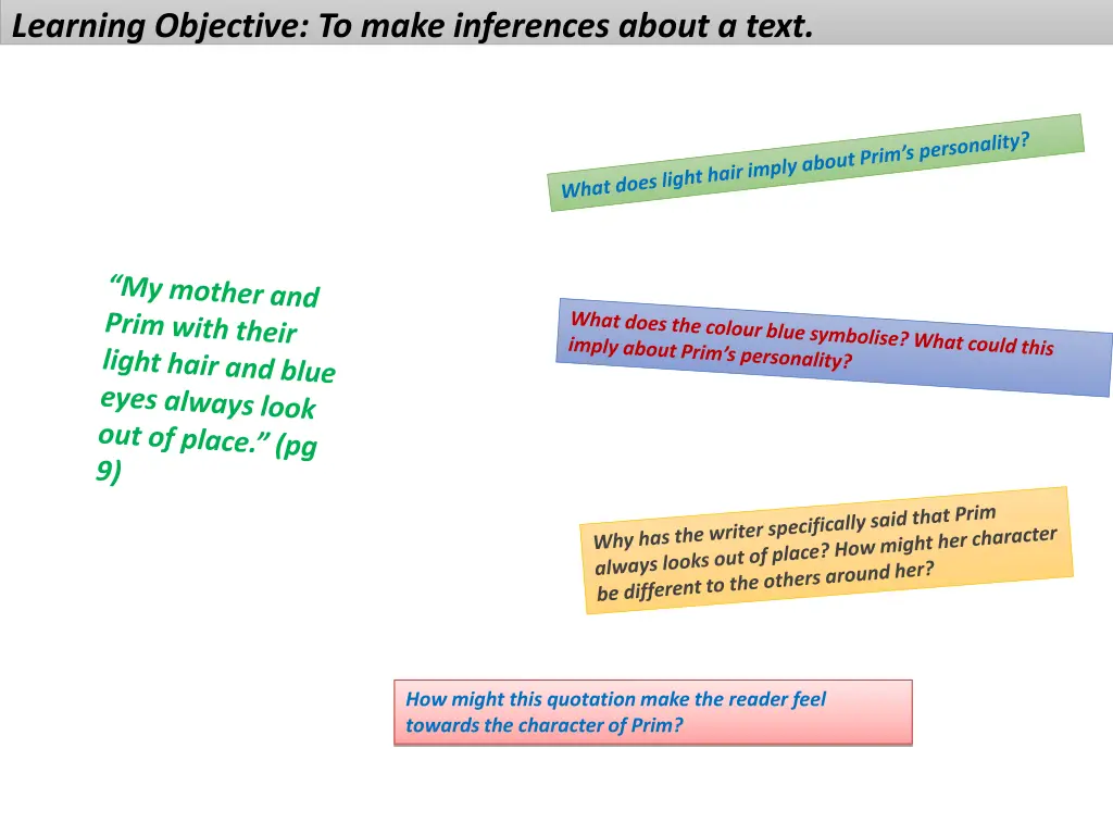 learning objective to make inferences about a text 2