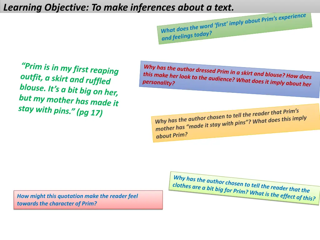 learning objective to make inferences about a text 3