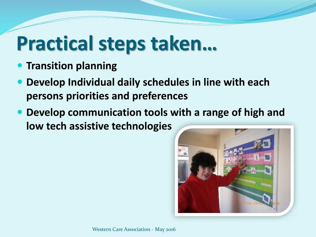 practical steps taken transition planning develop