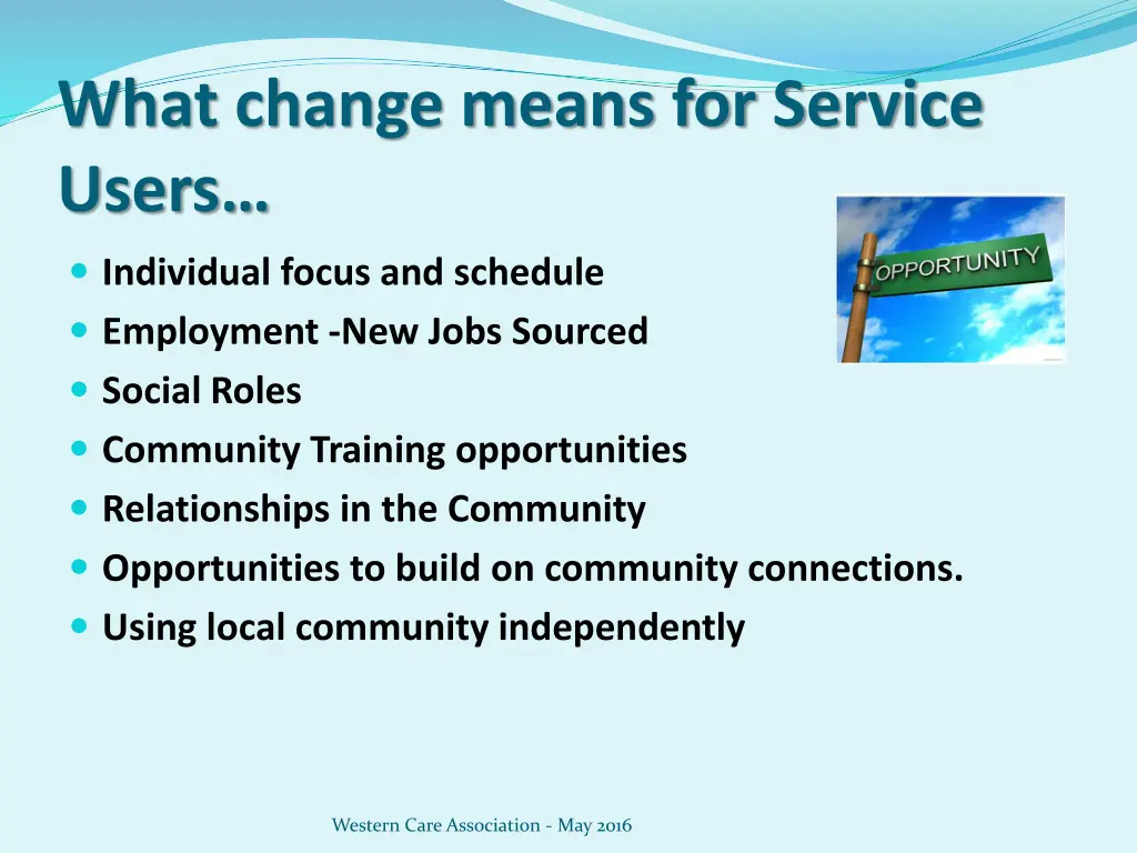 what change means for service u sers