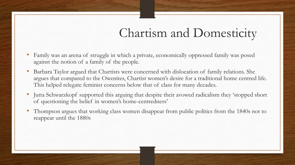 chartism and domesticity