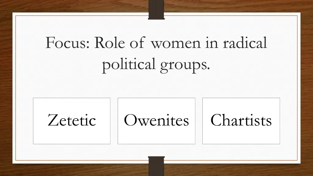 focus role of women in radical political groups