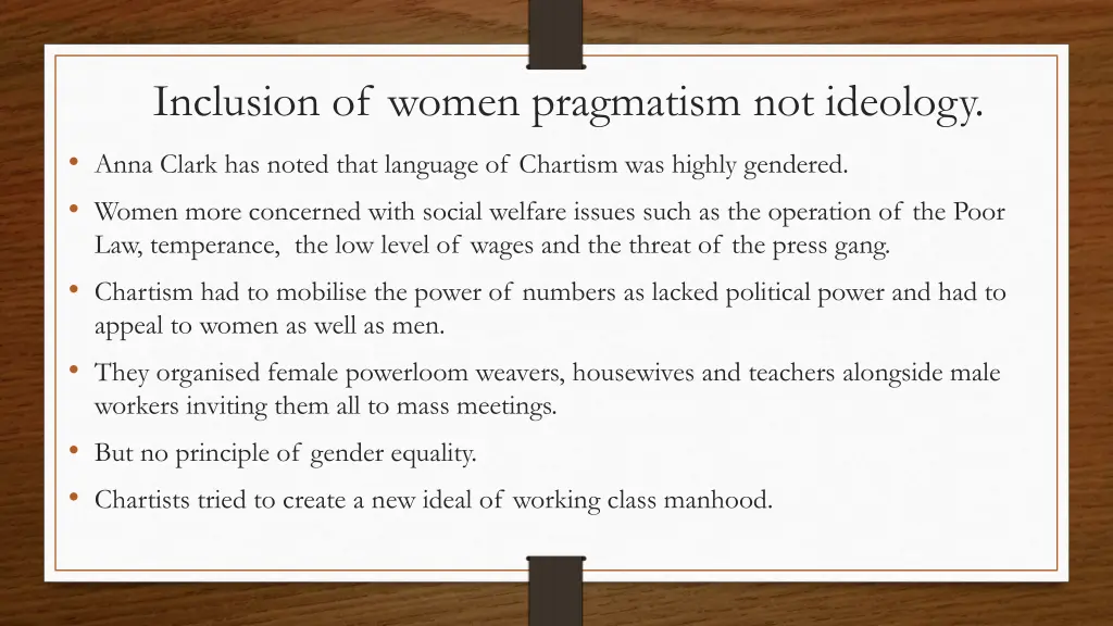 inclusion of women pragmatism not ideology