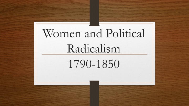 women and political radicalism 1790 1850