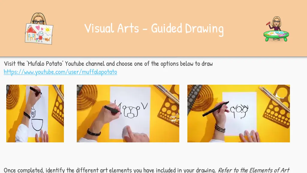 visual arts guided drawing