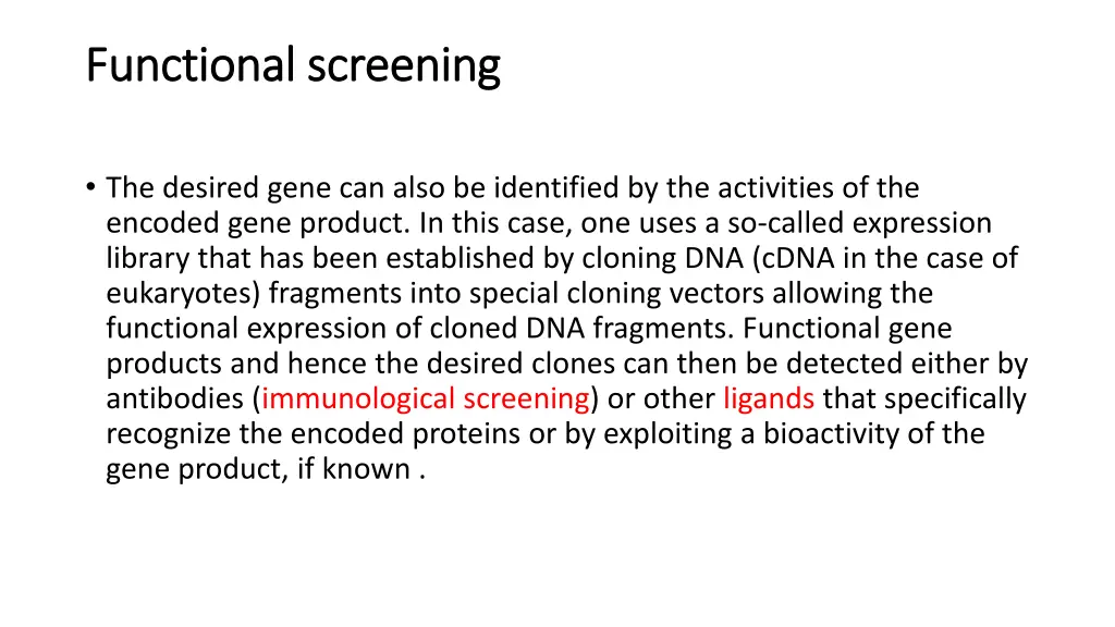 functional screening functional screening