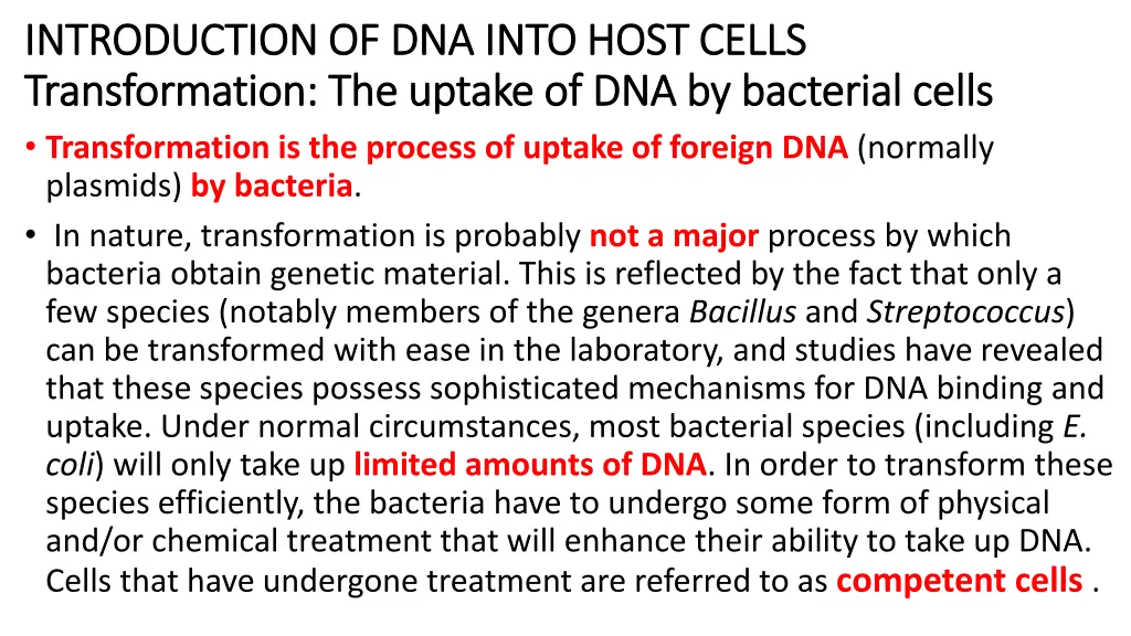 introduction of dna into host cells introduction