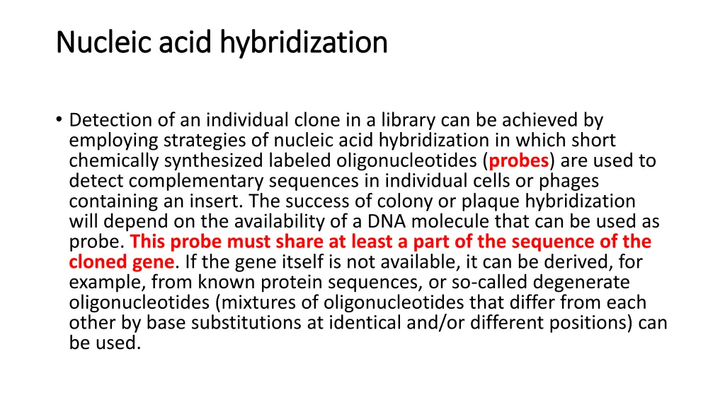 nucleic acid hybridization nucleic acid