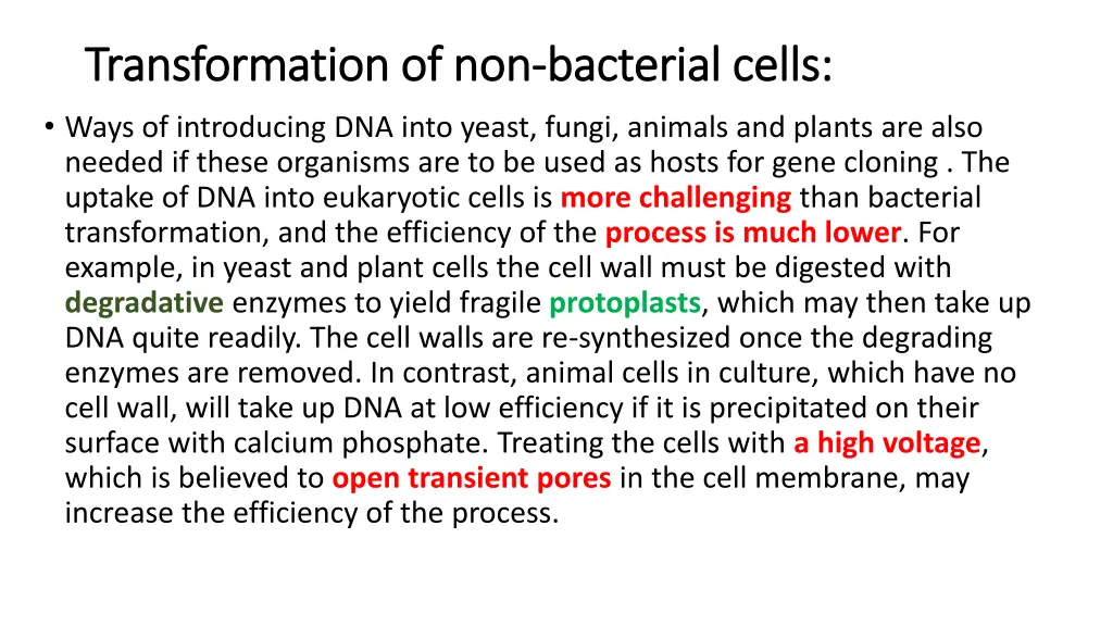 transformation of non transformation