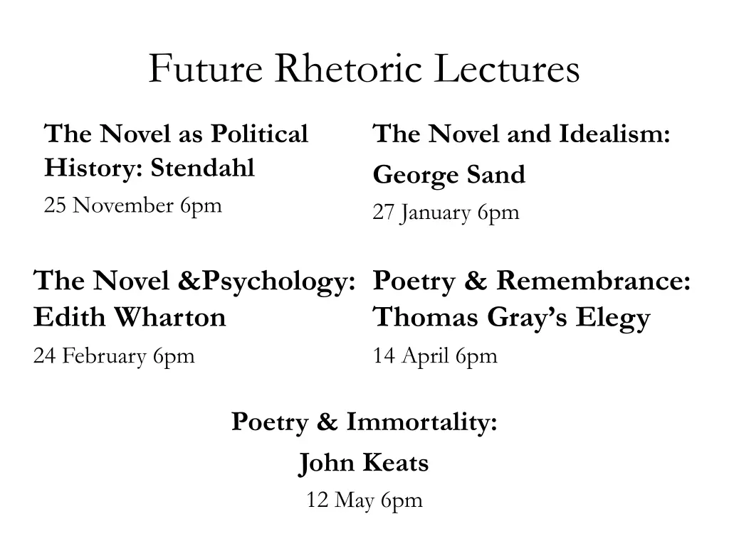 future rhetoric lectures