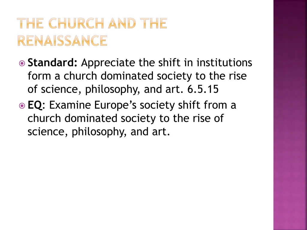 the church and the renaissance