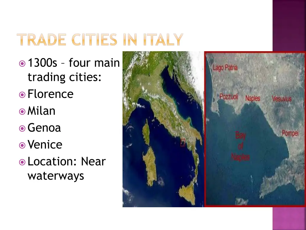 trade cities in italy