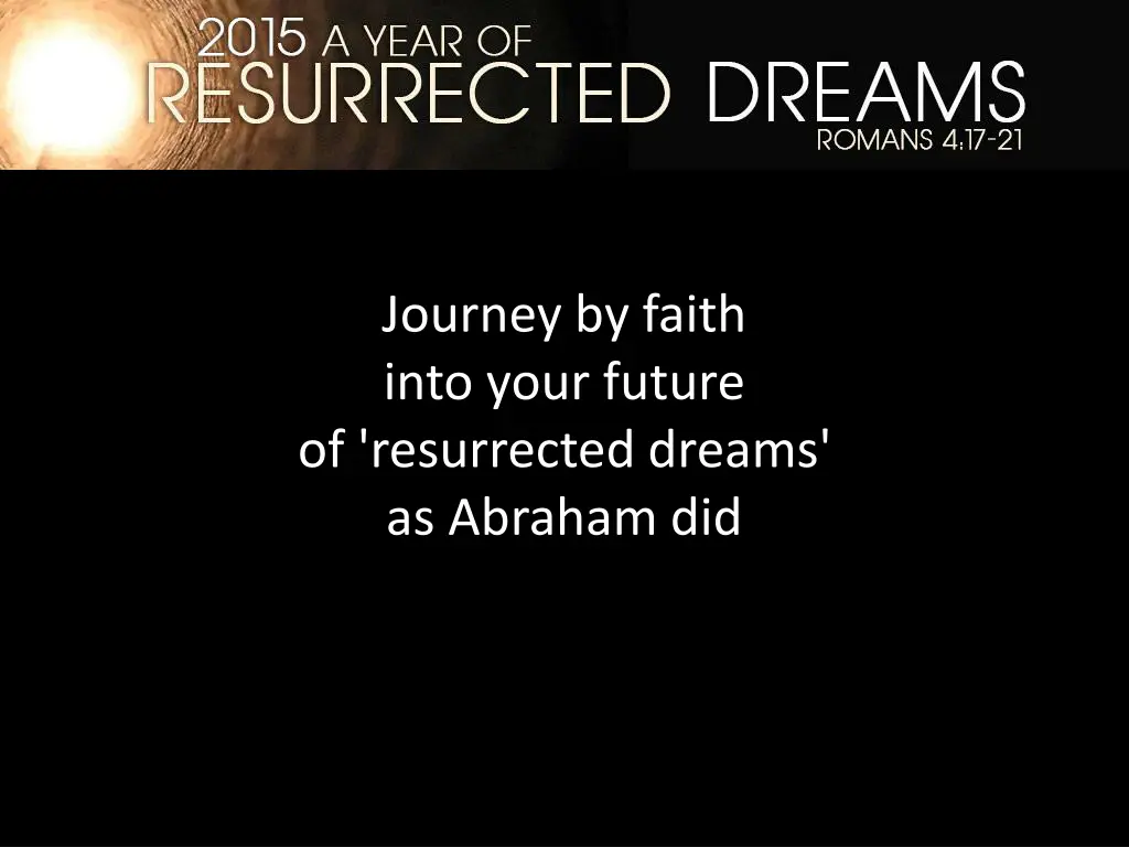 journey by faith into your future of resurrected